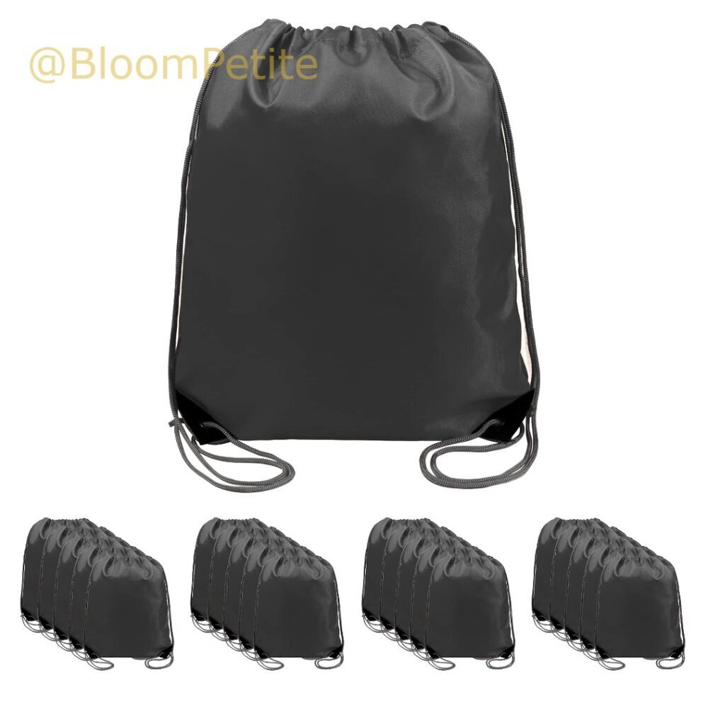 Drawstring Backpack with Reflective Strip, PU Leather Reinforced Corners,